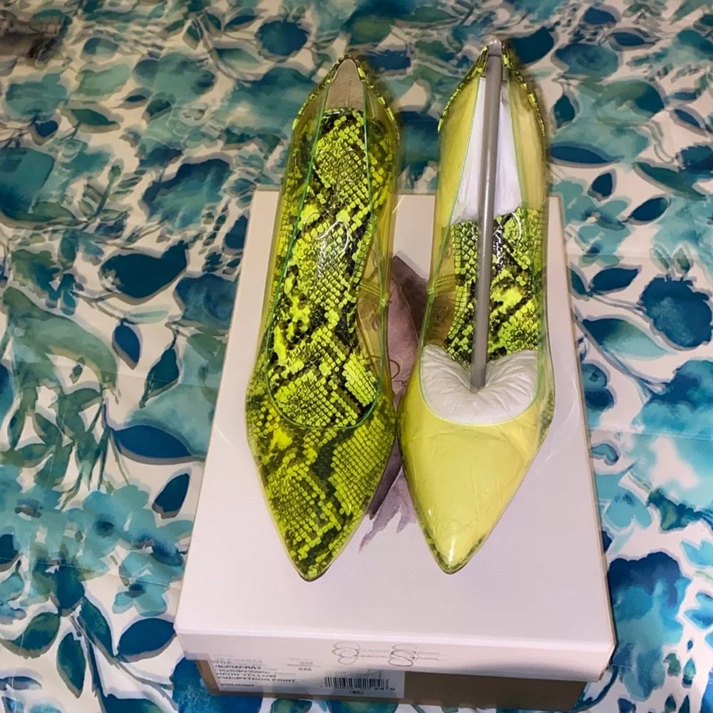 Jessica Simpson Neon Python Pumps - Picture 2 of 4
